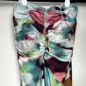 Vestem Multicolored Watercolor Scrunchie Booty Fuco Cut Power Up Leggings Size M